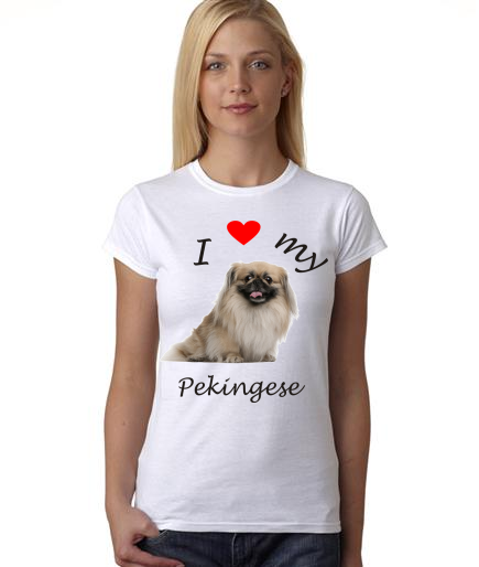 Dogs - I Heart My Pekingese on Womans Shirt